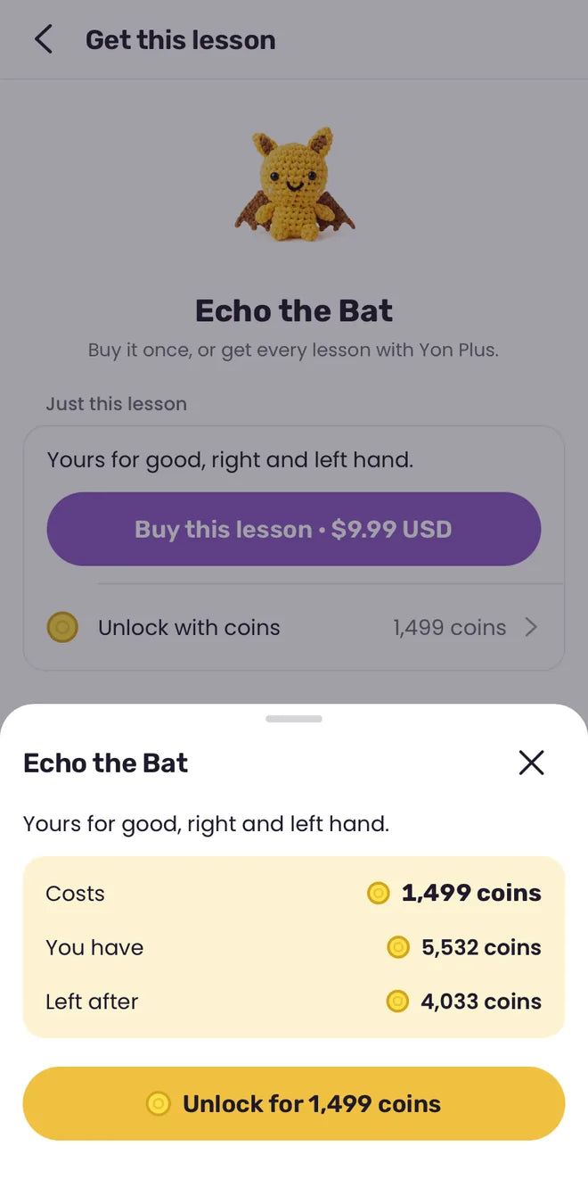 Unlocking Echo the Bat for 1,499 coins