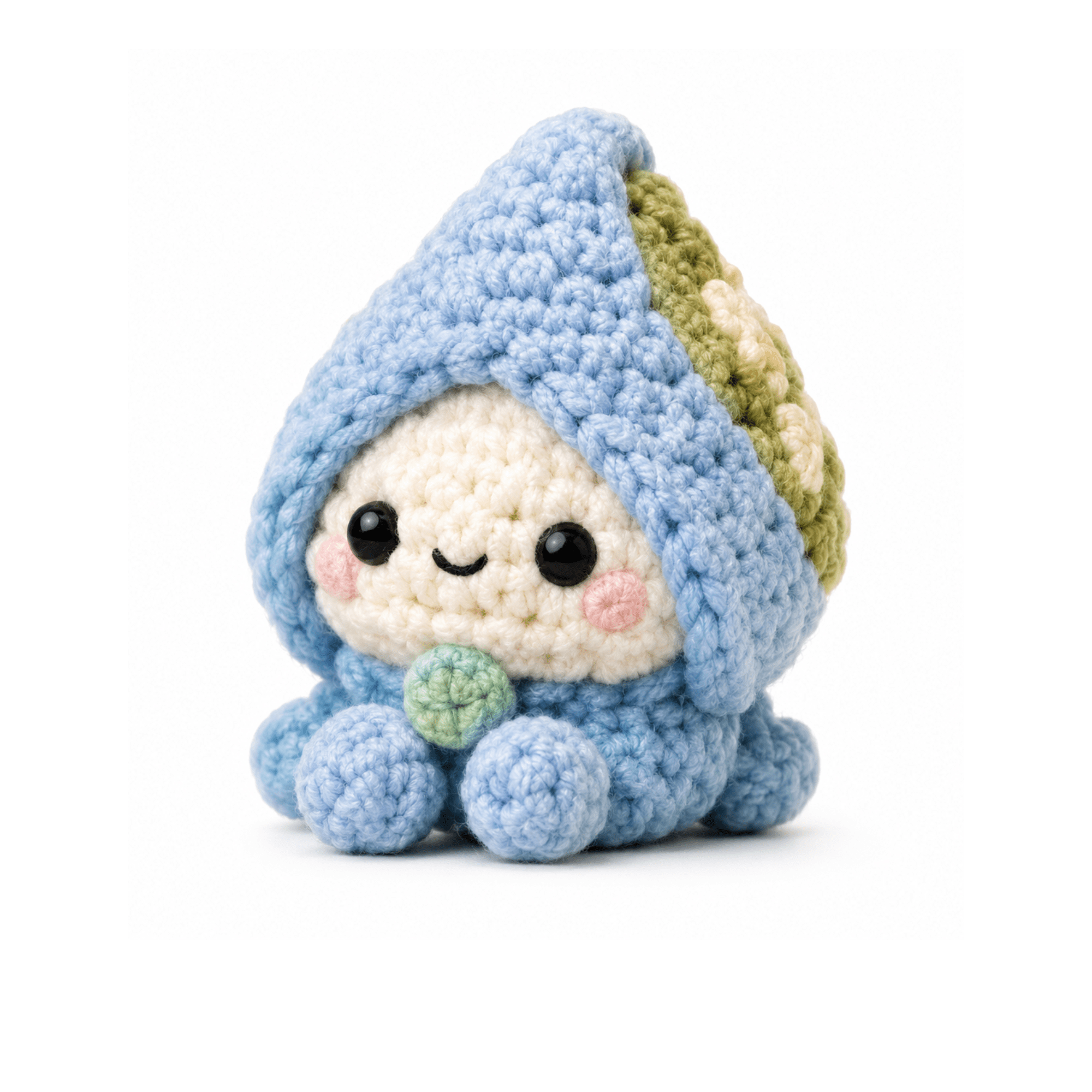 Rin the Raindrop crochet character by Yon Crochet