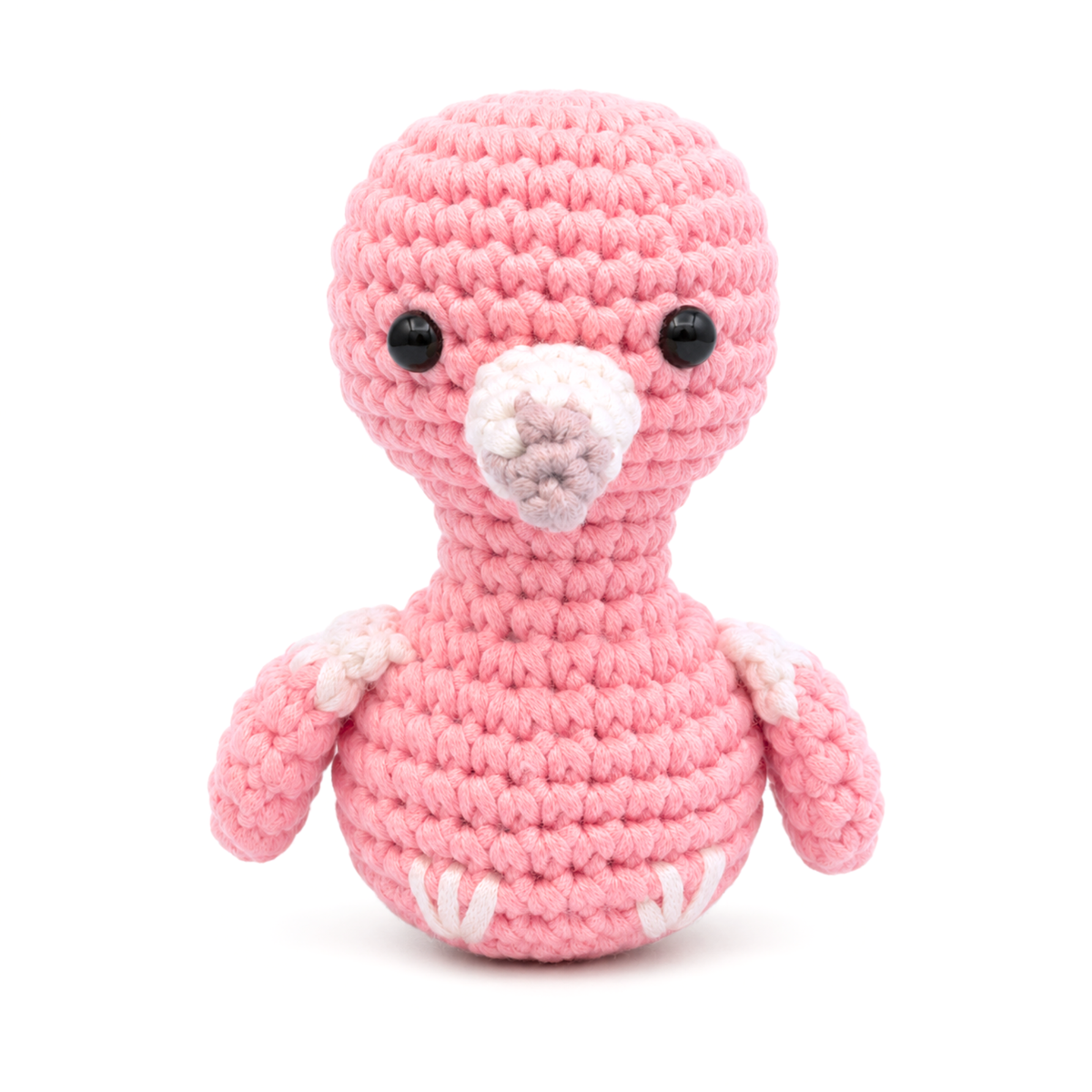 Tango the Flamingo crochet lesson from Yon Crochet, a beginner amigurumi video tutorial in right and left hand versions