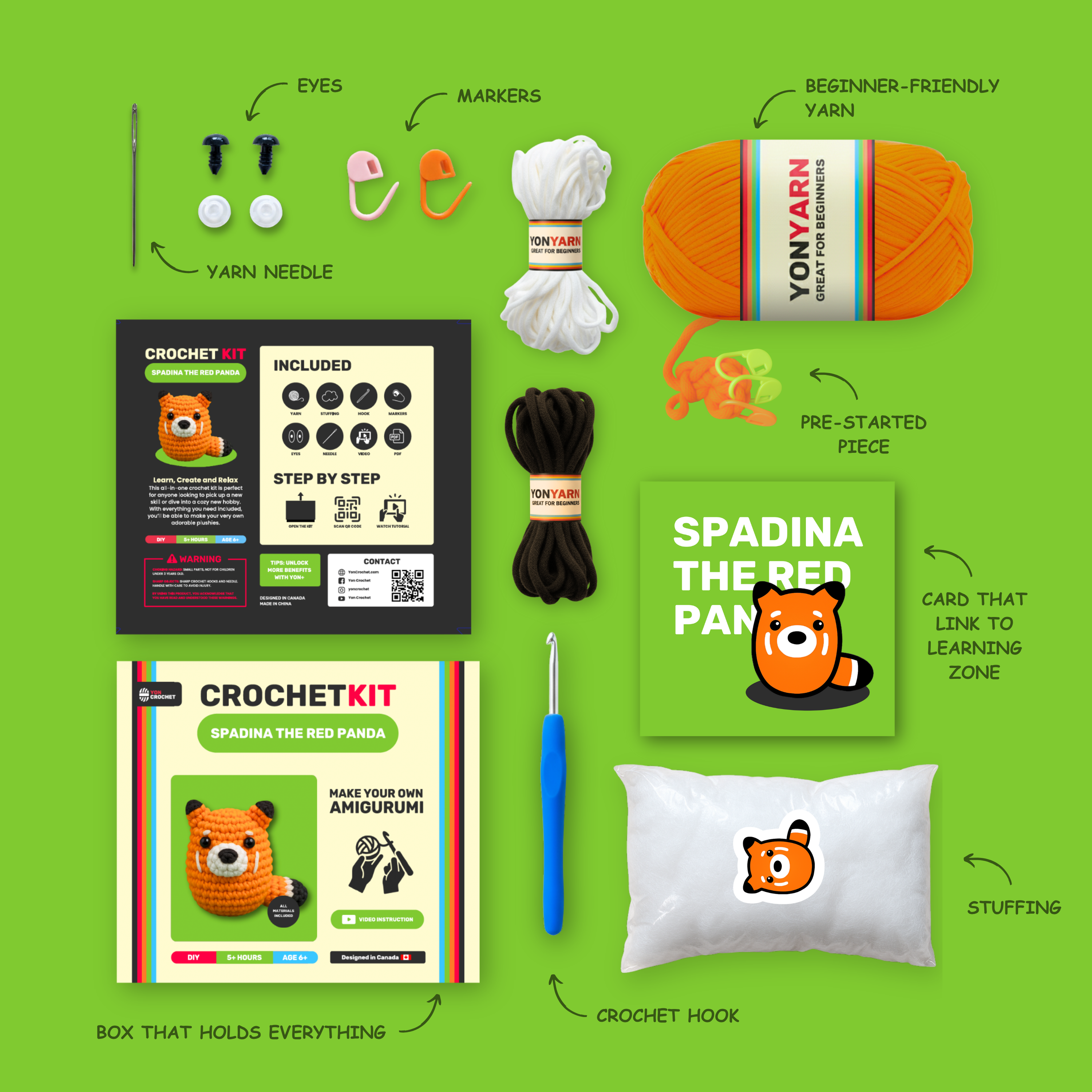 Spadina The Red Panda - Yon Crochet