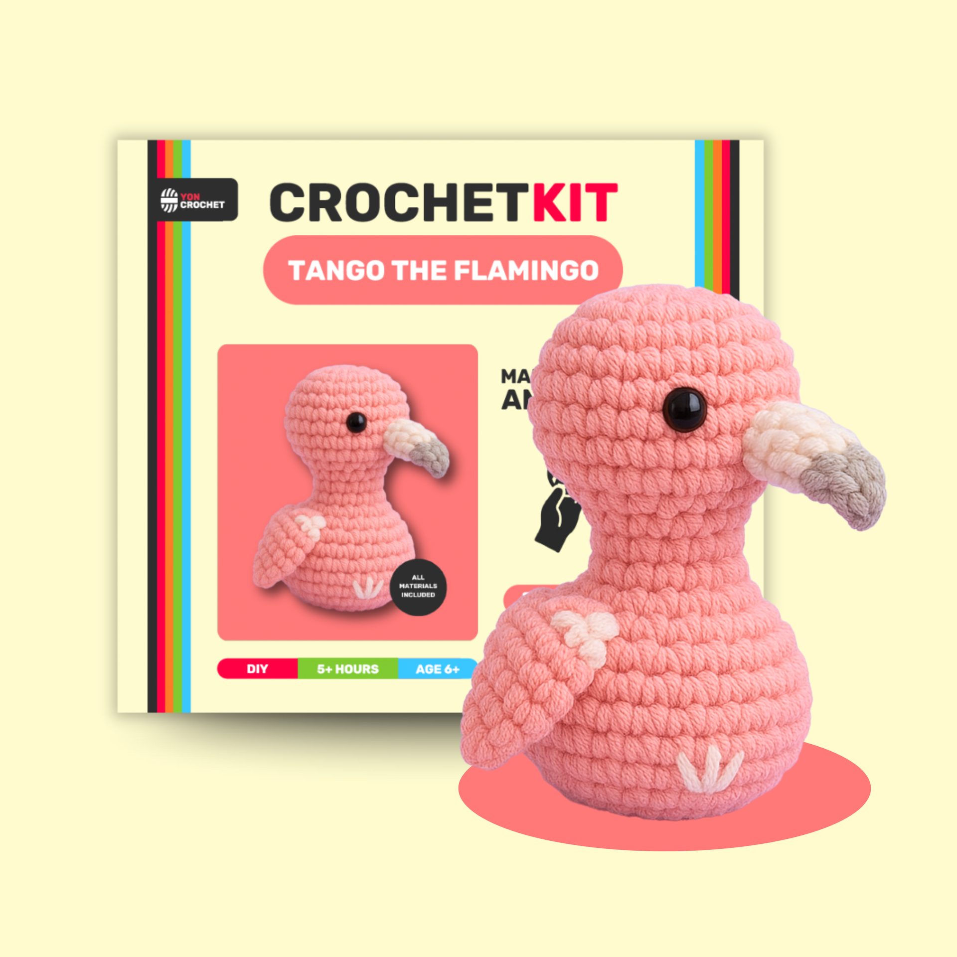 Yon Crochet-Tango The Flamingo beginner friendly