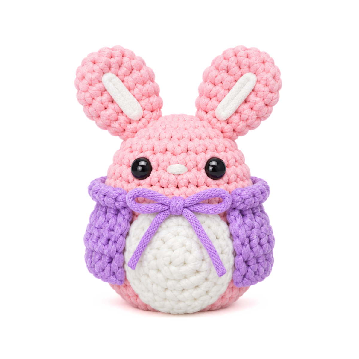 Linda the Bunny wearing the crochet witch cape