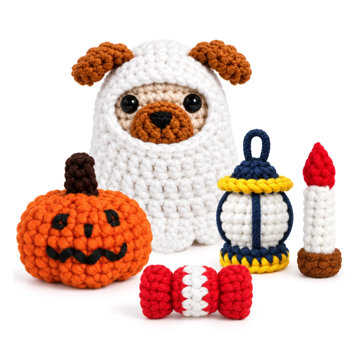 Pug the Dog with the full Ghost Walk Halloween set