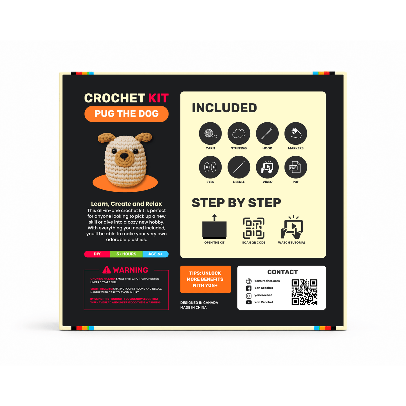 Pug The Dog Crochet Kit | Yon Crochet