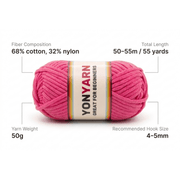Yon Yarn | Premium Quality Beginner - Friendly Crochet Yarn | 50g Ball | 4–5 mm Thickness | 26 Colors - Yon Crochet